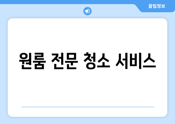 원룸 전문 청소 서비스