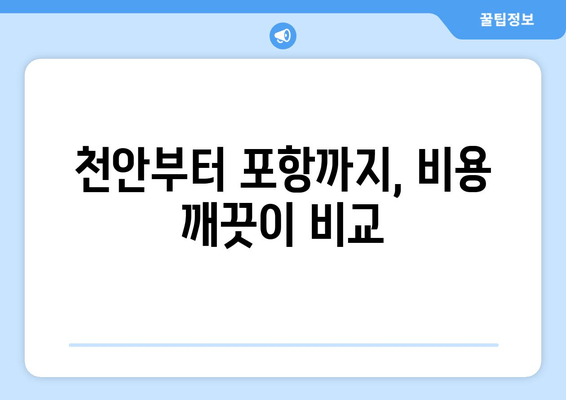 천안부터 포항까지, 비용 깨끗이 비교
