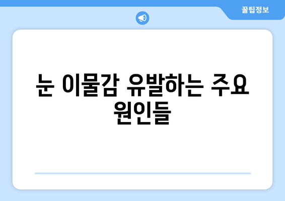 눈에 이물감? 원인부터 해결책까지! | 눈 이물감, 눈 통증, 눈 가려움, 눈 충혈, 먼지, 렌즈, 안구건조증, 알레르기, 콘택트렌즈