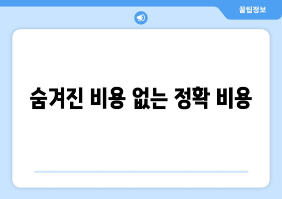 숨겨진 비용 없는 정확 비용