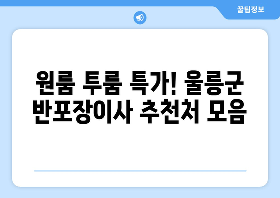 원룸 투룸 특가! 울릉군 반포장이사 추천처 모음