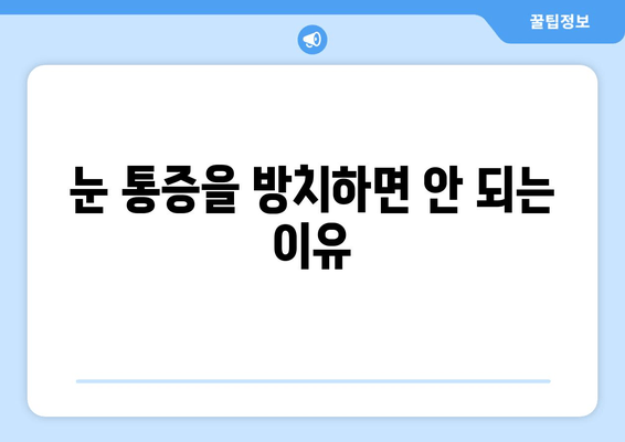 눈 통증 유발 질환| 안과 전문가의 진찰이 필요한 이유 | 눈 통증, 안과 진료, 질환 원인, 치료