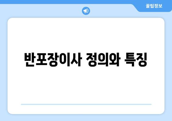 반포장이사 정의와 특징