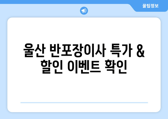 울산 반포장이사 특가 & 할인 이벤트 확인