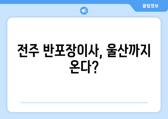 전주 반포장이사, 울산까지 온다?
