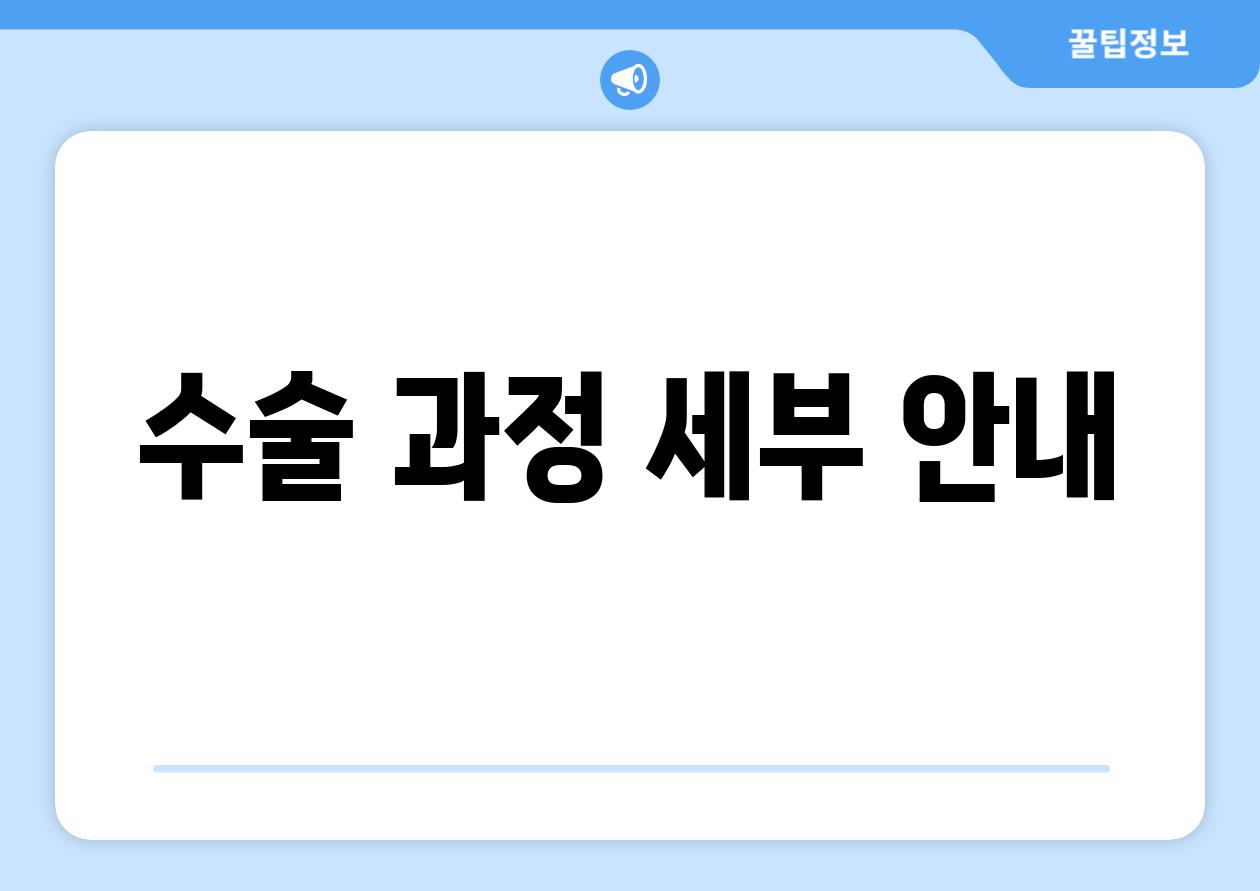 수술 과정 세부 안내