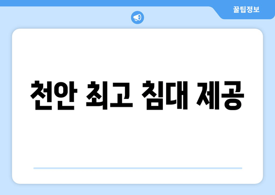 천안 최고 침대 제공