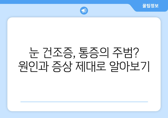 눈의 통증| 녹내장이 아니라면 건조 때문일까요? | 원인 분석 및 해결 솔루션