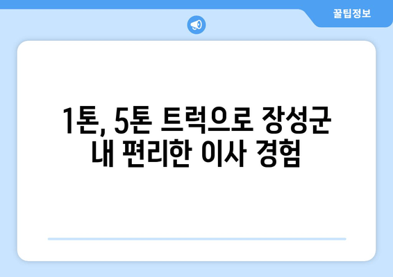 1톤, 5톤 트럭으로 장성군 내 편리한 이사 경험