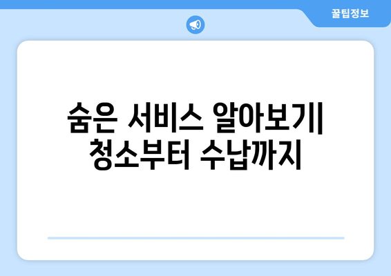 숨은 서비스 알아보기| 청소부터 수납까지