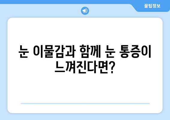 눈에 이물감? 5가지 원인과 증상 확인| 더 이상 불편함 참지 마세요! | 눈 이물감, 눈 통증, 먼지, 렌즈, 알레르기