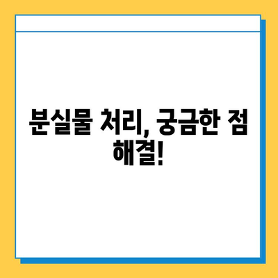 분실물 처리 기간별 상세 절차 가이드| 어떻게 해야 할까요? | 분실물, 처리 기간, 절차, 안내