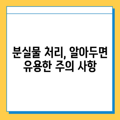 유가치 물건 잃어버렸나요? 분실물 처리 기한 꼭 확인하세요! | 분실물, 보관 기간, 찾는 방법, 주의 사항