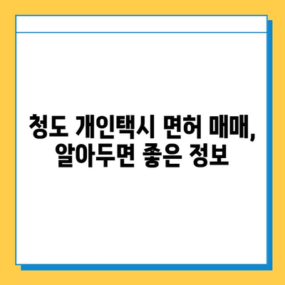 경상북도 청도군 금천면 개인택시 면허 매매| 오늘 시세, 넘버값, 자격조건, 월수입, 양수교육 | 상세 가이드