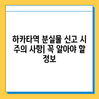 하카타역 분실물 신고 처리 가이드| 빠르고 정확하게 찾는 방법 | 분실물센터 연락처, 신고 절차, 주의 사항