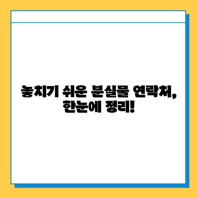 대중교통에서 물건 잃어버렸나요? 😥 통합 분실물 센터 한눈에 보기 | 분실물 신고, 찾기, 연락처, 꿀팁