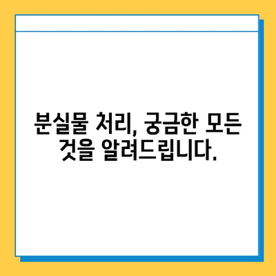 분실물 처리 기간, 지역별 상세 분석 | 분실물, 처리 기간, 법률, 보관, 찾기, 정보