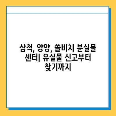 삼척·양양·쏠비치 분실물 센터| 유실물 찾는 완벽 가이드 | 분실물 보관, 찾기 팁, 연락처