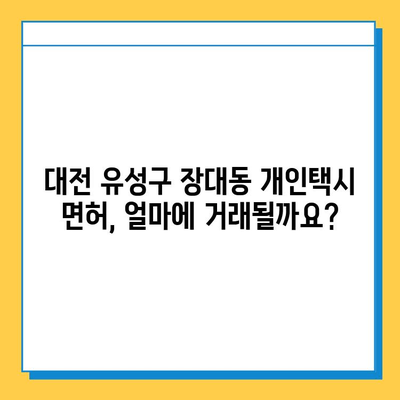 대전 유성구 장대동 개인택시 면허 매매| 오늘 시세, 넘버값, 자격조건, 월수입, 양수교육 | 상세 가이드