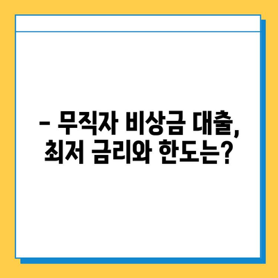 무직자 비상금대출 완벽 가이드| 자격, 조건, 금리, 한도부터 승인까지 | 비상금, 대출, 무직자, 신용대출, 대출 정보