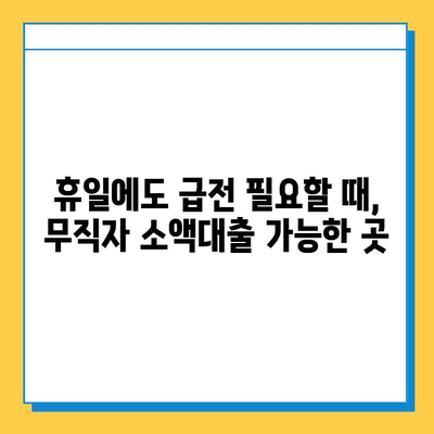 휴일에도 OK! 무직자 소액대출 가능한 곳 알아보기 | 비상금, 급전, 소액대출, 대출조건, 신용대출