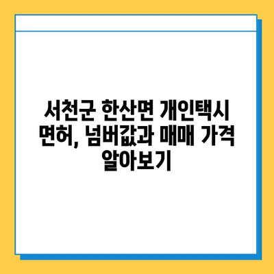 충청남도 서천군 한산면 개인택시 면허 매매 가격| 오늘 시세 확인! | 번호판, 넘버값, 자격조건, 월수입, 양수교육