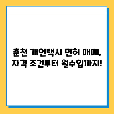 춘천 소양로3동 개인택시 면허 매매 가격 상세 분석| 오늘 시세, 넘버값, 자격조건, 월수입, 양수교육 | 강원도, 택시, 면허, 매매, 가격