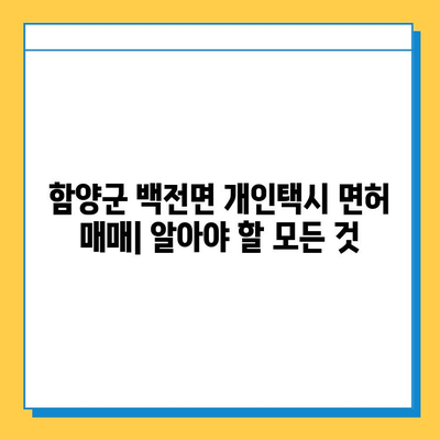 함양군 백전면 개인택시 면허 매매 가격| 오늘 시세, 번호판 가치, 자격조건, 월수입 & 양수교육 | 함양 개인택시, 면허 매매, 시세 정보