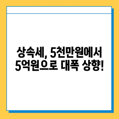 상속세 5천만원에서 5억원으로 상향 조정! 변화된 상속세, 꼼꼼히 알아보세요 | 상속세, 상속세 개정, 상속세 계산, 상속세 신고