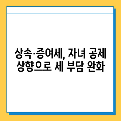 2023년 세법 개정| 상속세·증여세 조세체계 개선, 자녀 공제 5억원 상향 | 상속세, 증여세, 세금, 개정, 공제, 자녀, 상속, 증여