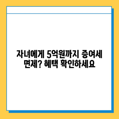 2024년 상속·증여세 개편| 자녀 공제 5억원까지 증여세 면제? | 상속세 완화, 증여세 면제, 가이드, 세금 절약