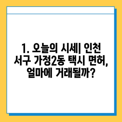 인천 서구 가정2동 개인택시 면허 매매 가격| 오늘 시세 & 자격조건 & 월수입 & 양수교육 | 넘버값, 번호판, 상세 정보
