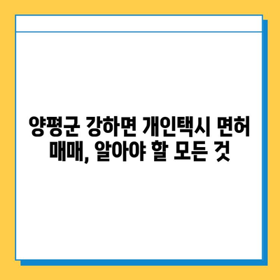 양평군 강하면 개인택시 면허 매매 가격 & 자격 조건| 오늘 시세 & 월수입 정보 | 넘버값, 양수교육