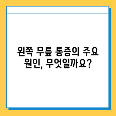 왼쪽 무릎 통증, 원인 파헤치고 연골 건강 지키는 방법 | 무릎 통증, 연골 관리, 운동, 치료, 예방