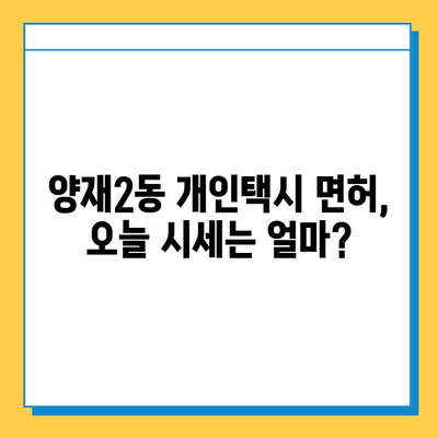 서울 서초구 양재2동 개인택시 면허 매매 가격| 오늘 시세 확인 | 번호판, 넘버값, 자격조건, 월수입, 양수교육