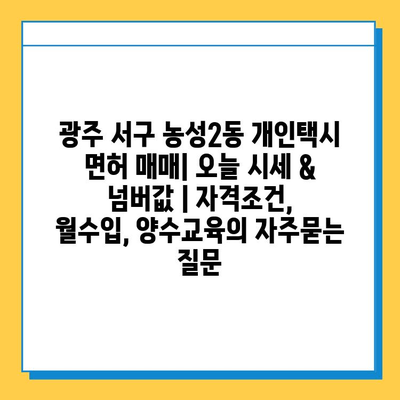 광주 서구 농성2동 개인택시 면허 매매| 오늘 시세 & 넘버값 | 자격조건, 월수입, 양수교육