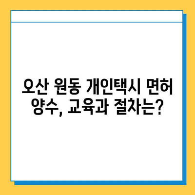 오산 원동 개인택시 면허 매매 가격 (오늘 시세) | 자격, 월수입, 양수교육, 넘버값 상세 안내