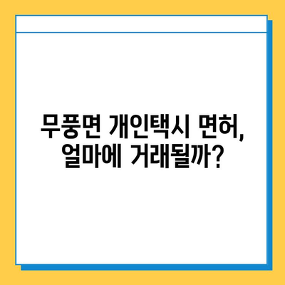 전라북도 무주군 무풍면 개인택시 면허 매매 시세 & 넘버값| 오늘의 가격 정보 | 자격조건, 월수입, 양수교육