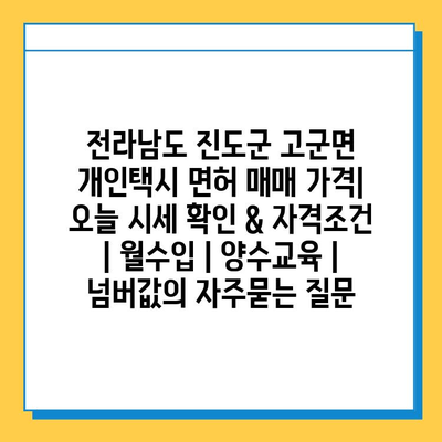 전라남도 진도군 고군면 개인택시 면허 매매 가격| 오늘 시세 확인 & 자격조건 | 월수입 | 양수교육 | 넘버값