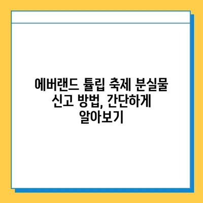에버랜드 튤립 축제 분실물 센터| 소중한 물건 찾는 방법 | 분실물, 에버랜드, 튤립 축제, 찾는 방법