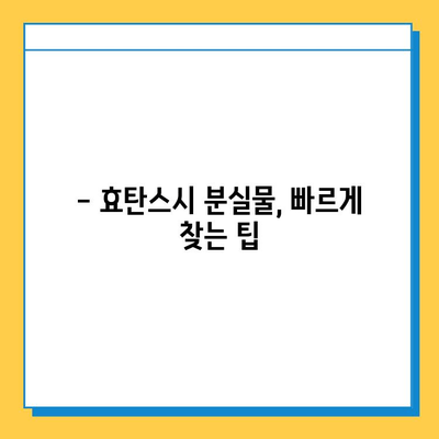 효탄스시 분실물 찾기| 상세 가이드 | 분실물, 찾는 방법, 연락처, 주의사항