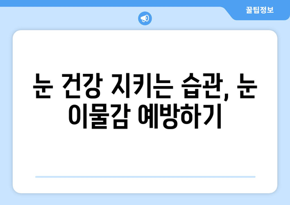 눈 이물감의 주요 원인 6가지| 이물질, 통증, 가려움 해결 팁 | 눈 건강, 안과 질환, 눈 관리
