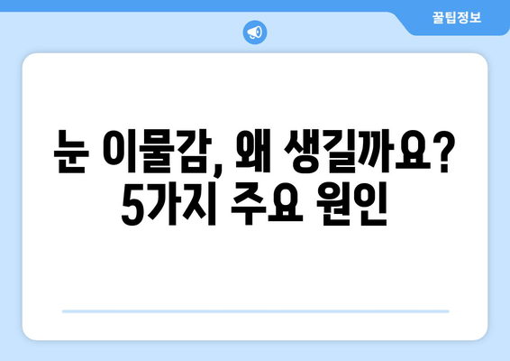 눈 이물감의 5가지 원인| 이물질, 통증 & 해결 방안 | 눈 건강, 안구 건조증, 눈 충혈