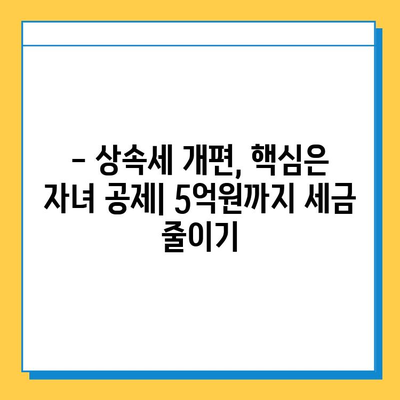 2024년 상속세 개편| 자녀 공제 5억 원까지, 달라지는 내용 총정리 | 상속세, 세금, 개편, 공제, 상속