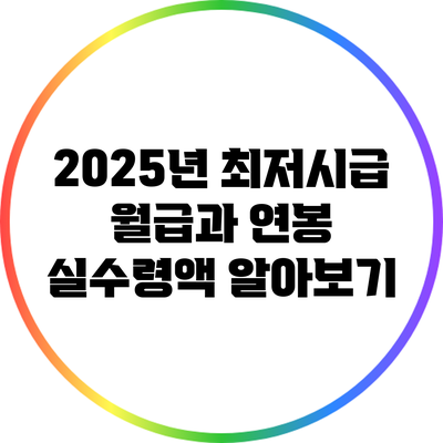 2025년 최저시급: 월급과 연봉 실수령액 알아보기