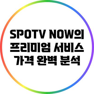 SPOTV NOW의 프리미엄 서비스 가격 완벽 분석