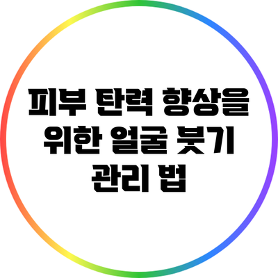 피부 탄력 향상을 위한 얼굴 붓기 관리 법