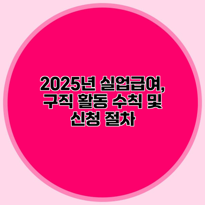 2025년 실업급여, 구직 활동 수칙 및 신청 절차