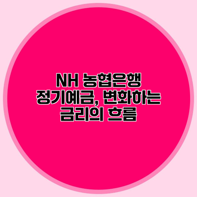 NH 농협은행 정기예금, 변화하는 금리의 흐름