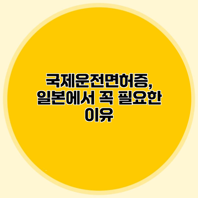 국제운전면허증, 일본에서 꼭 필요한 이유